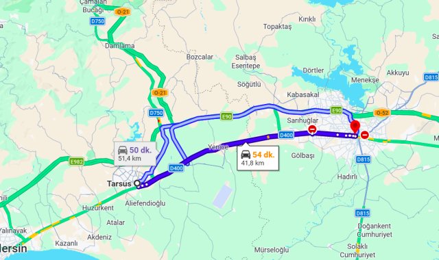 Tarsus Adana Arası Kaç Km?