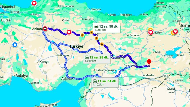 Ankara Batman Arası Kaç Km?