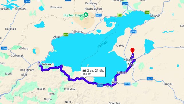 Tatvan Van Arası Kaç Km?