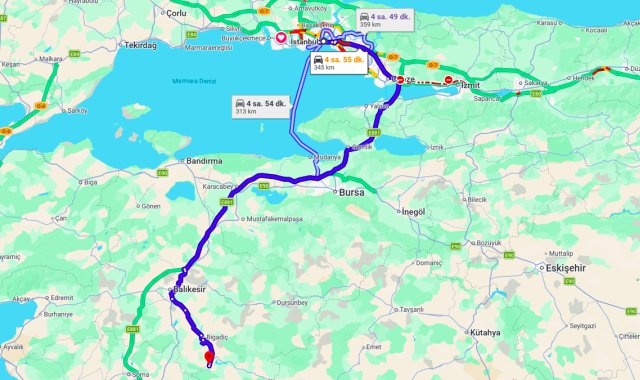 İstanbul Sındırgı Arası Kaç Km?