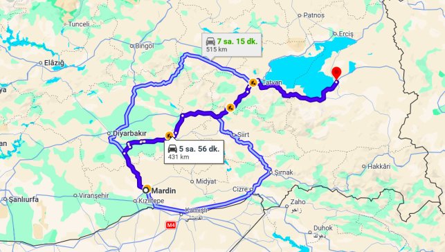 Mardin Van Arası Kaç Km?