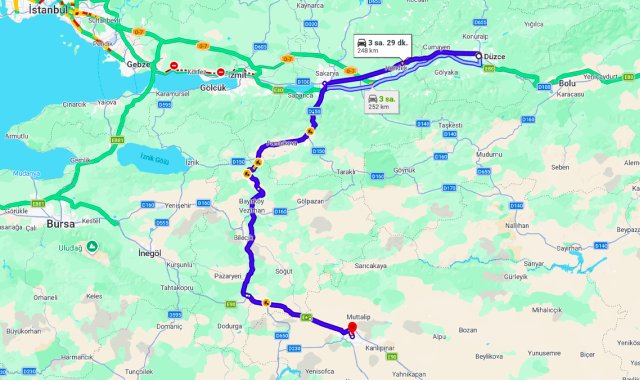 Düzce Eskişehir Arası Kaç Km?