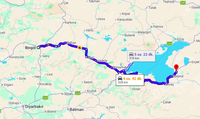 Bingöl Van Arası Kaç Km?