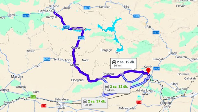 Batman Cizre Arası Kaç Km?