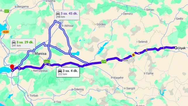 Uşak İzmir Arası Kaç Km?