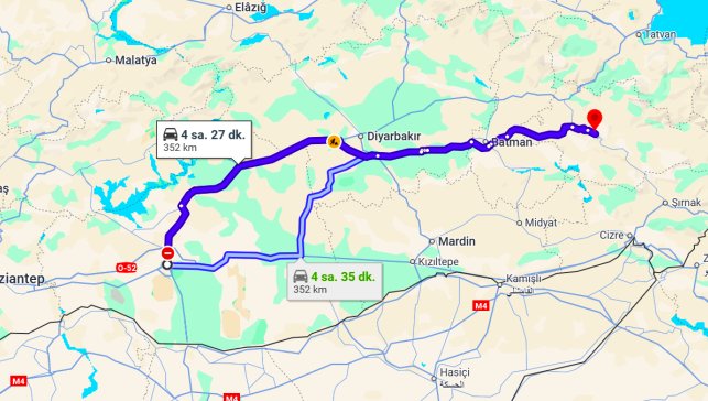 Şanlıurfa Siirt Arası Kaç Km?