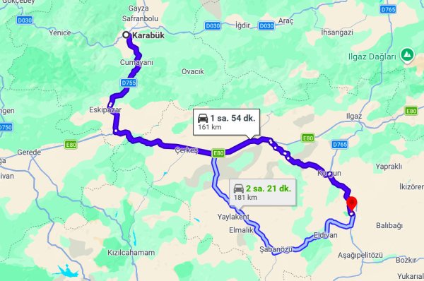 Karabük Çankırı Arası Kaç Km?