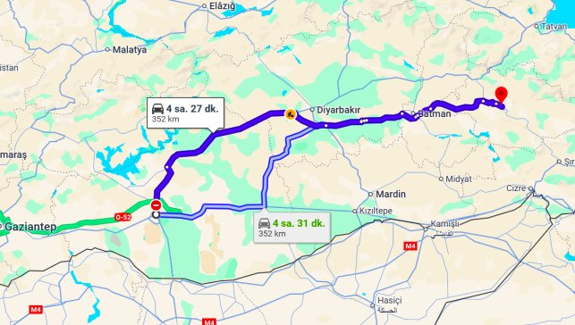 Şanlıurfa Siirt Arası Kaç Km?