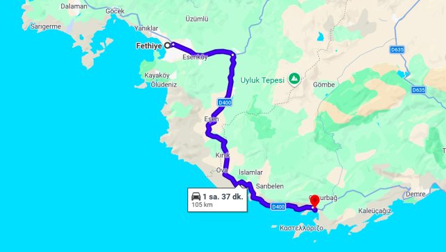 Fethiye Kaş Arası Kaç Km?