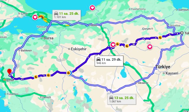 Tokat Manisa Arası Kaç Km?