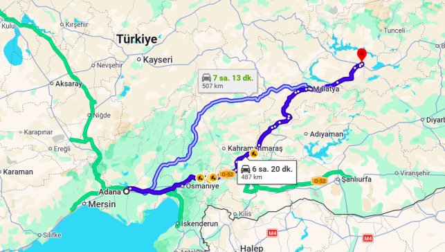 Adana Elazığ Arası Kaç Km?