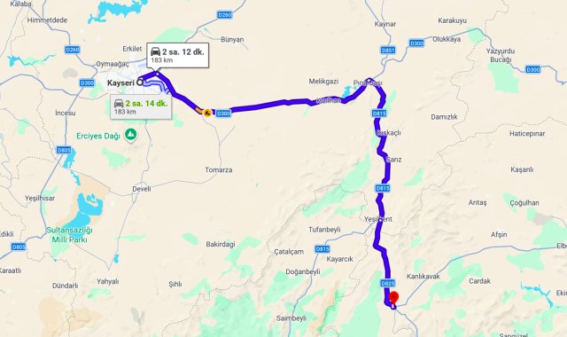 Kayseri Göksun Arası Kaç Km?