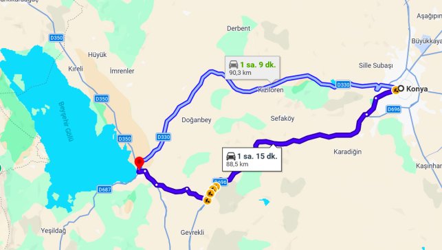 Konya Beyşehir Arası Kaç Km?