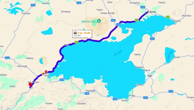 Erciş Bitlis Arası Kaç Km?