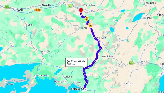 Fethiye Denizli Arası Kaç Km?