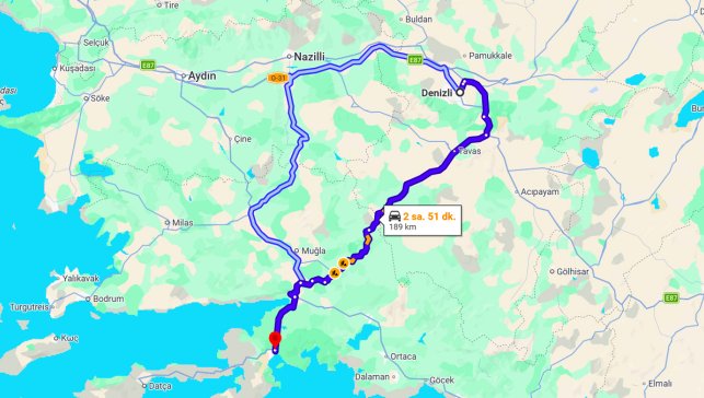 Denizli Marmaris Arası Kaç Km?
