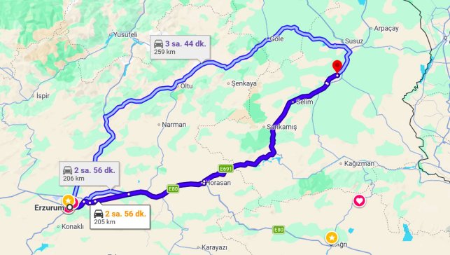 Erzurum Kars Arası Kaç Km?
