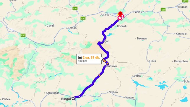 Bingöl Erzurum Arası Kaç Km?