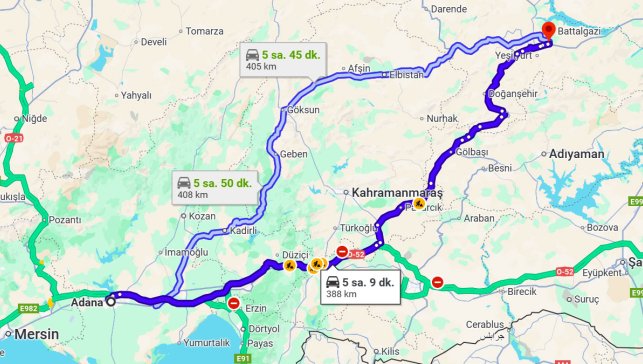 Adana Malatya Arası Kaç Km?