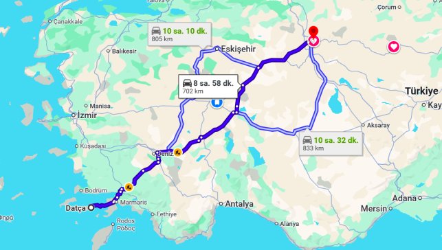 Datça Ankara Arası Kaç Km?