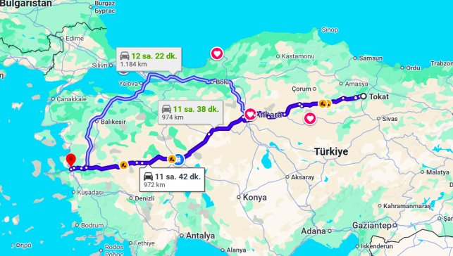 Tokat İzmir Arası Kaç Km?