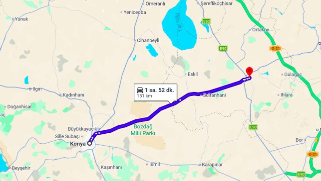 Konya Aksaray Arası Kaç Km?