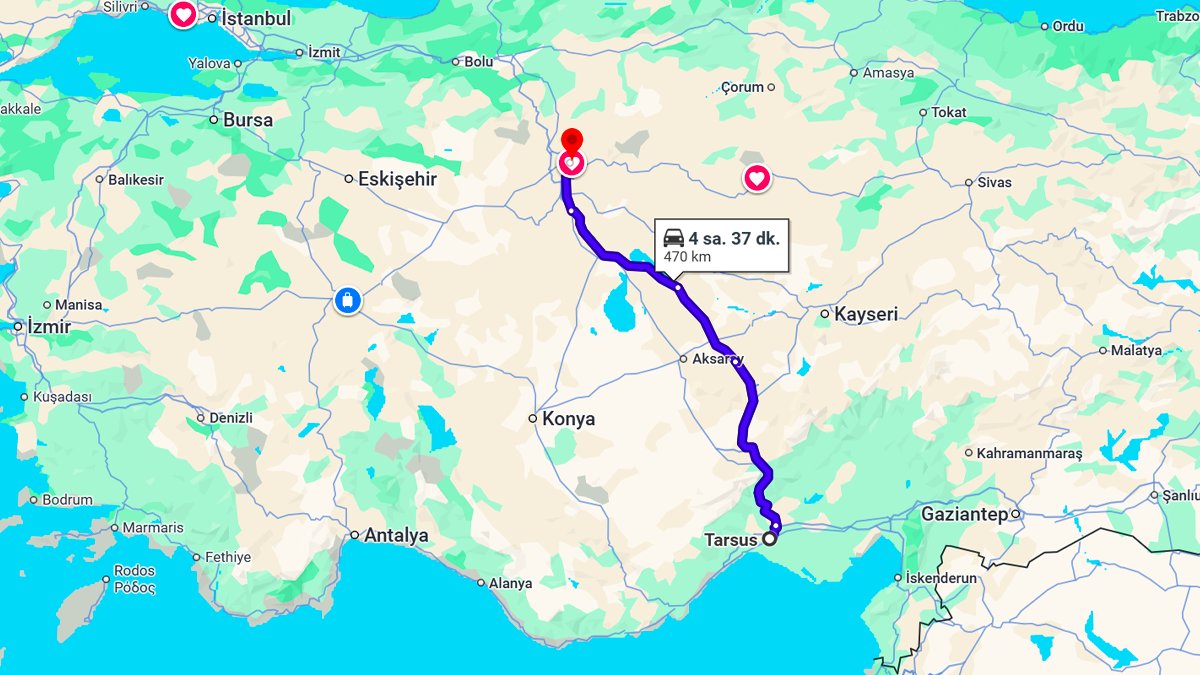 Tarsus ile Ankara Arası Kaç Km? Kaç Saat? Tarsus/Ankara Mesafe Bilgisi!