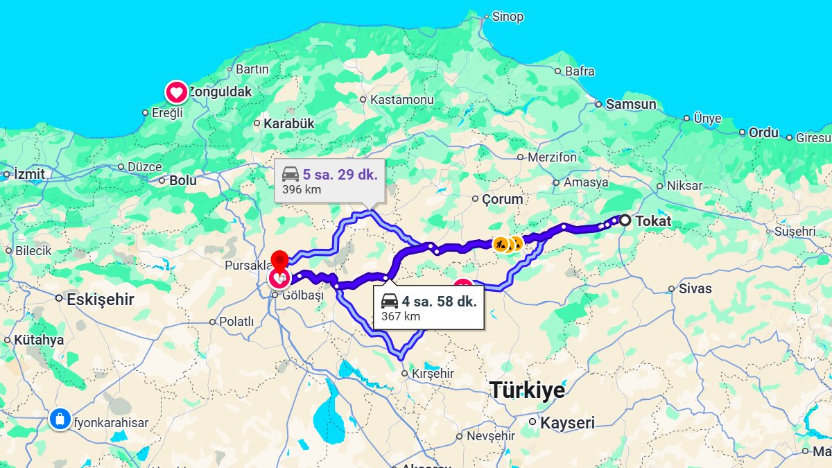 Tokat ile Ankara Arası Kaç KM? Kaç Saat? Tokat/Ankara Mesafe Bilgisi!