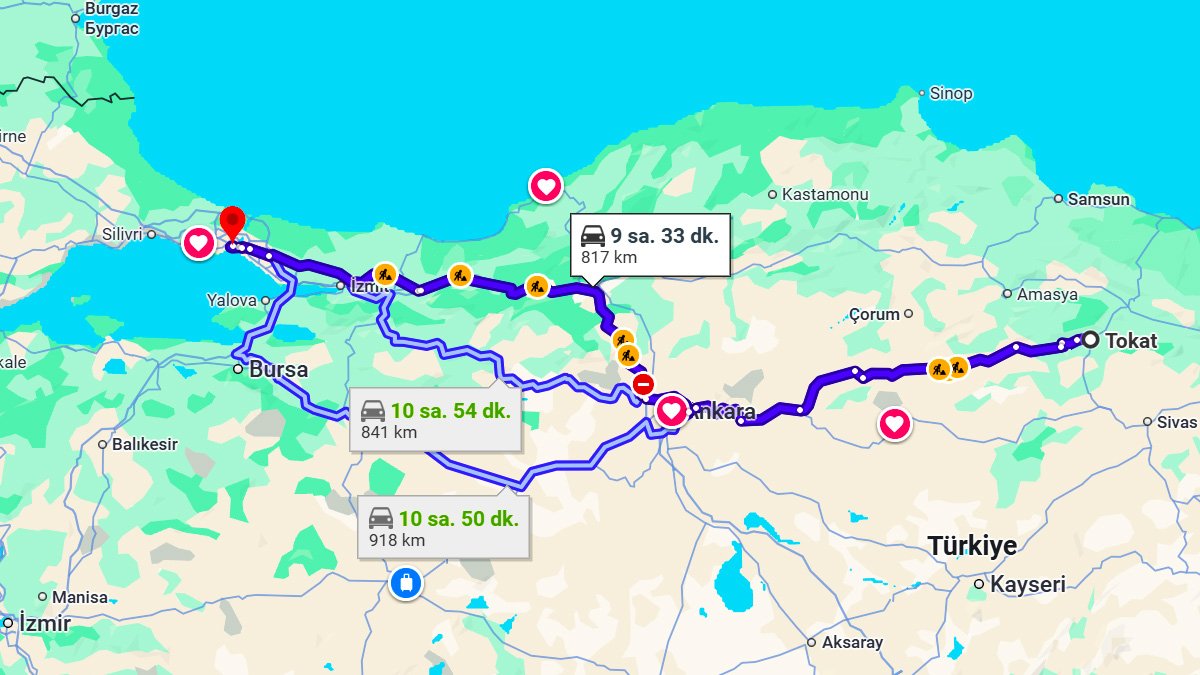 Tokat ile İstanbul Arası Kaç KM? Kaç Saat? Tokat/İstanbul Mesafe Bilgisi!