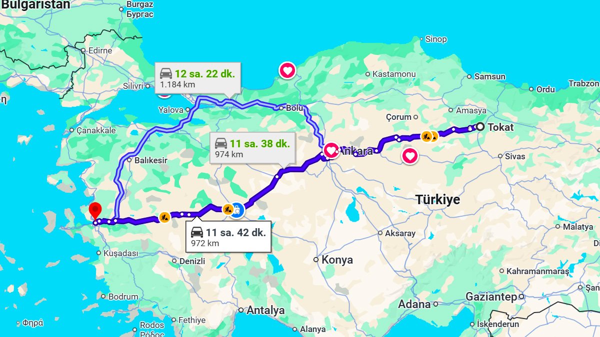 Tokat ile İzmir Arası Kaç KM? Kaç Saat? Tokat/İzmir Mesafe Bilgisi!
