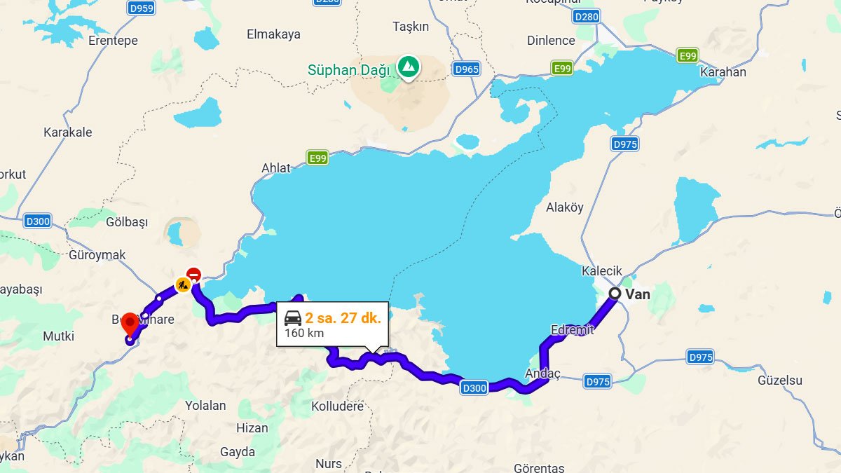 Van ile Bitlis Arası Kaç KM? Kaç Saat? Van/Bitlis Mesafe Bilgisi!