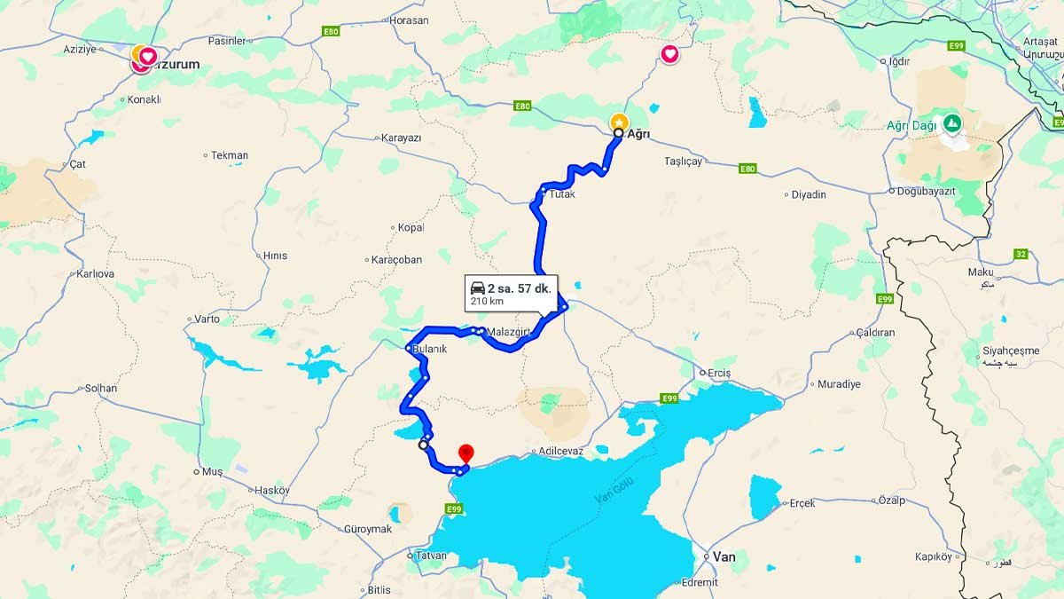 Ağrı ile Ahlat Arası Kaç Km? Kaç Saat? Ağrı/Ahlat Mesafe Bilgisi!