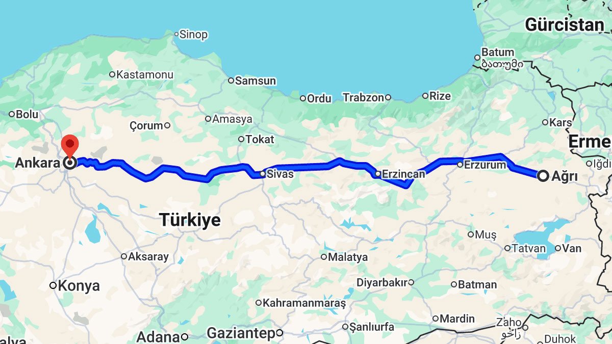 Ağrı ile Ankara Arası Kaç Km? Kaç Saat? Ankara/Ağrı Mesafe Bilgisi!