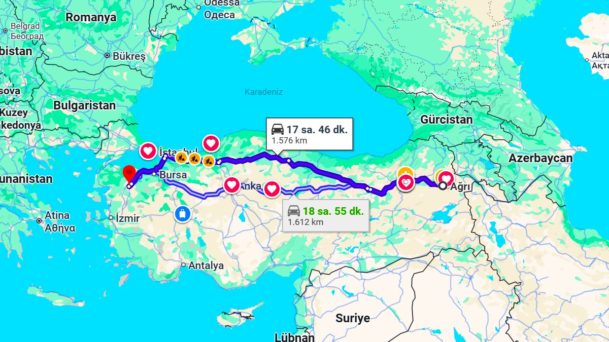 Ağrı ile Balıkesir Arası Kaç KM? Kaç Saat? Ağrı/Balıkesir Mesafe Bilgisi!