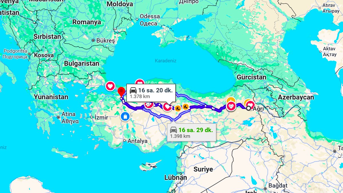 Ağrı ile Bilecik Arası Kaç KM? Kaç Saat? Ağrı/Bilecik Mesafe Bilgisi!