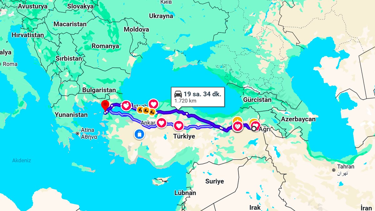Ağrı ile Çanakkale Arası Kaç KM? Kaç Saat? Ağrı/Çanakkale Mesafe Bilgisi!