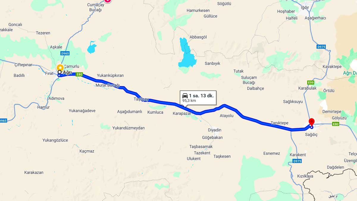Ağrı ile Doğubayazıt Arası Kaç KM? Kaç Saat? Ağrı/Doğubayazıt Mesafe Bilgisi!