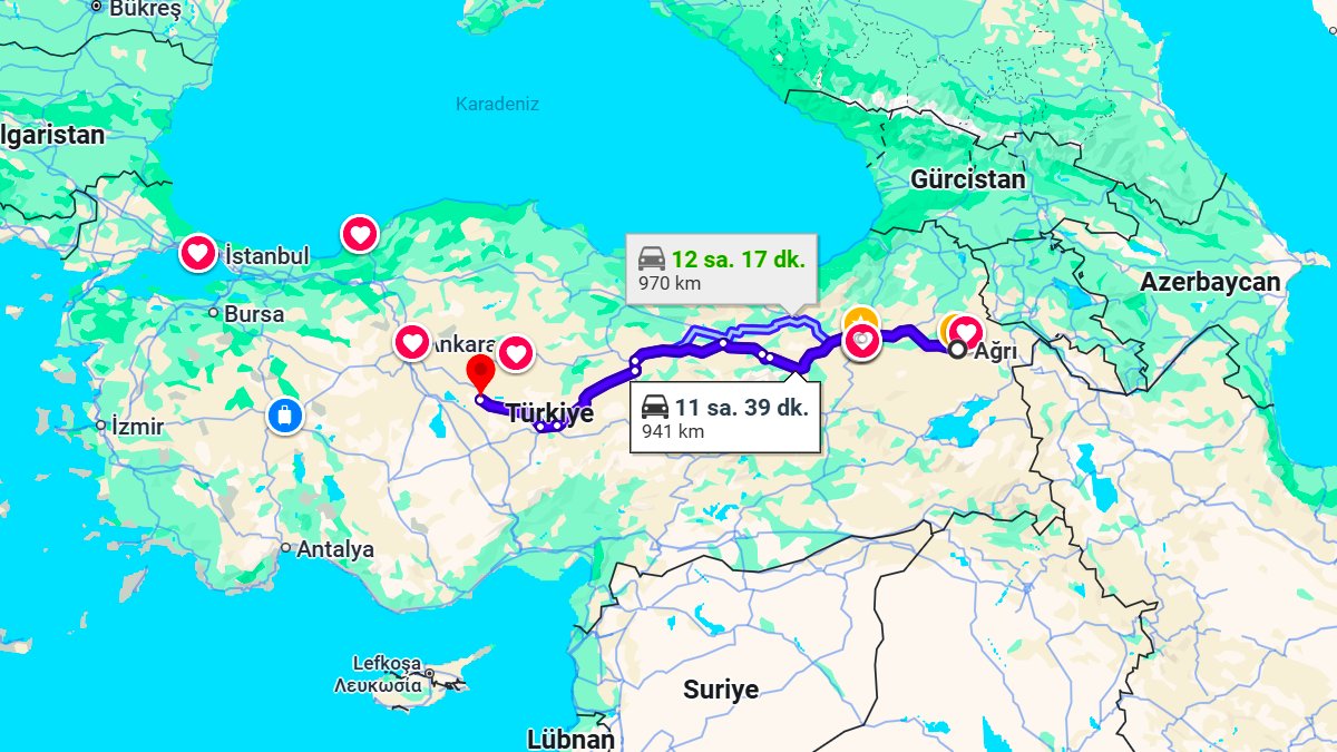 Ağrı ile Kırşehir Arası Kaç KM? Kaç Saat? Ağrı/Kırşehir Mesafe Bilgisi!