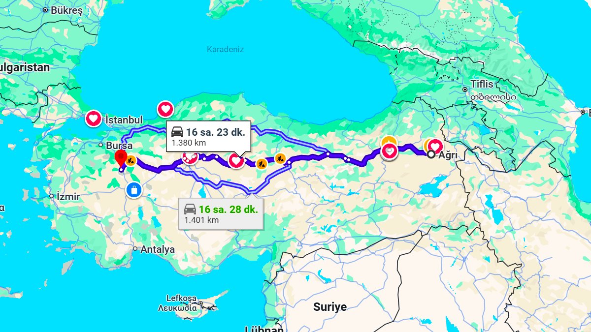 Ağrı ile Kütahya Arası Kaç KM? Kaç Saat? Ağrı/Kütahya Mesafe Bilgisi!
