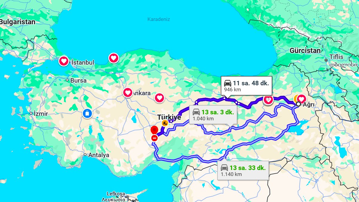 Ağrı ile Niğde Arası Kaç KM? Kaç Saat? Ağrı/Niğde Mesafe Bilgisi!