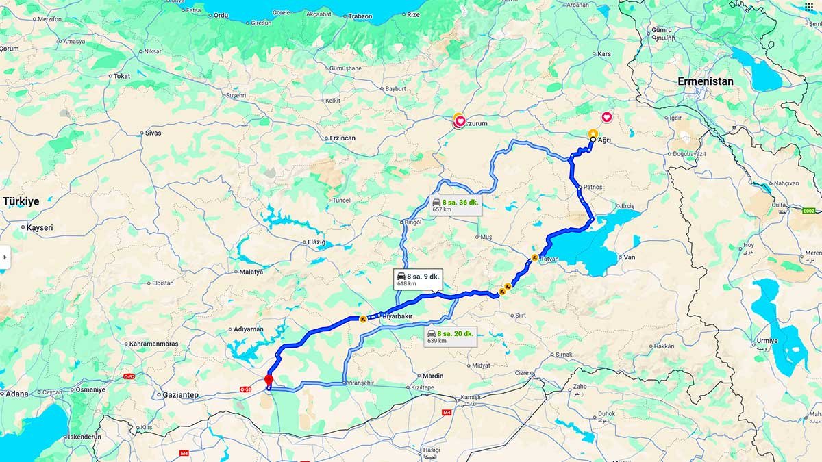 Ağrı ile Şanlıurfa Arası Kaç Km? Kaç Saat? Ağrı/Şanlıurfa Mesafe Bilgisi!