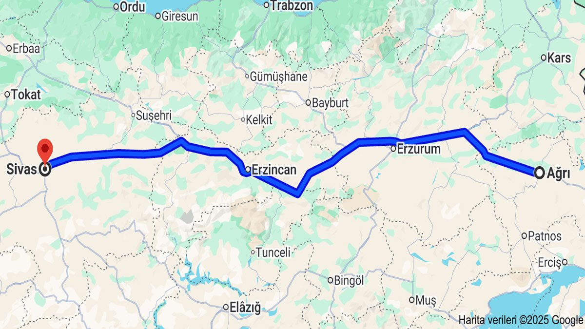 Ağrı ile Sivas Arası Kaç Km? Kaç Saat? Sivas/Ağrı Mesafe Bilgisi!