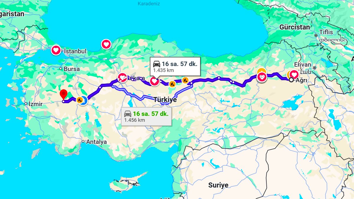 Ağrı ile Uşak Arası Kaç KM? Kaç Saat? Ağrı/Uşak Mesafe Bilgisi!