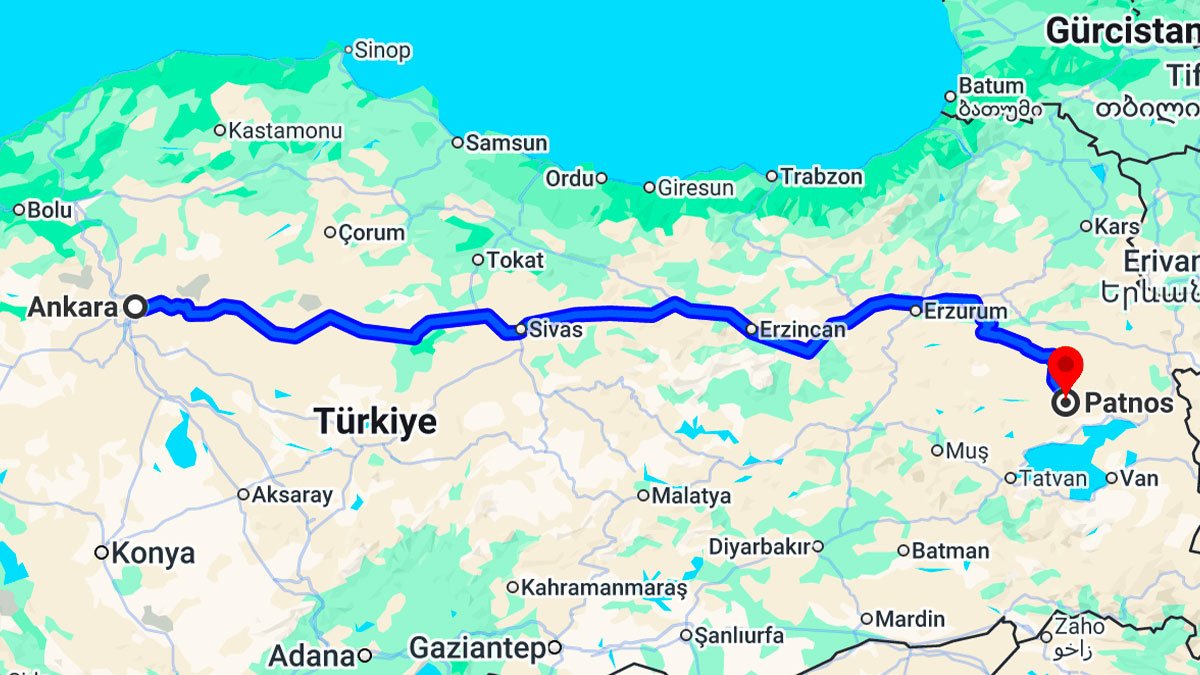 Ankara Patnos Arası Kaç Km?