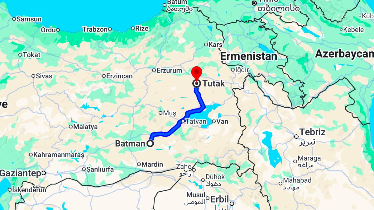 Batman ile Tutak Arası Kaç Km? Kaç Saat? Batman/Tutak Mesafe Bilgisi!