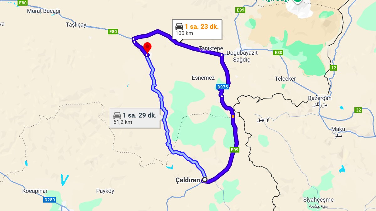 Çaldıran ile Diyadin Arası Kaç Km? Kaç Saat? Çaldıran/Diyadin Mesafe Bilgisi!