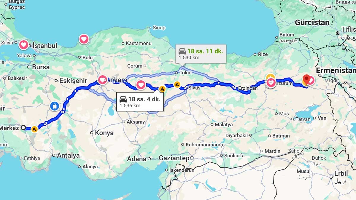 Denizli ile Ağrı Arası Kaç Km? Kaç Saat? Denizli/Ağrı Mesafe Bilgisi!