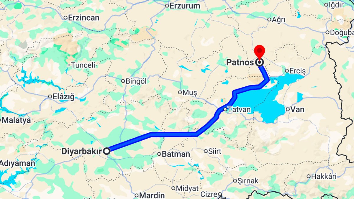 Diyarbakır Patnos Arası Kaç Km?