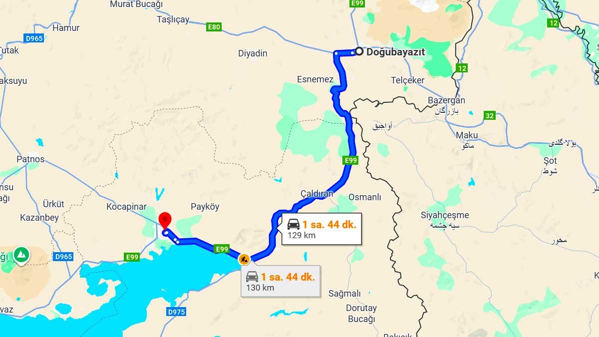 Doğubayazıt ile Erciş Arası Kaç Km? Kaç Saat? Doğubayazıt/Erciş Mesafe Bilgisi!