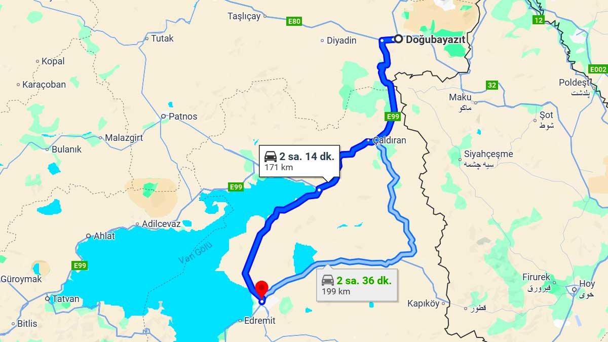 Doğubayazıt ile Van Arası Kaç Km? Kaç Saat? Doğubayazıt/Van Mesafe Bilgisi!